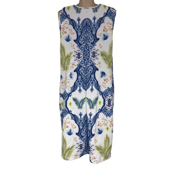 Size XXL‎ 1X 16 MIXED PRINT SCUBA SHEATH DRESS Summer Wedding Party PLUS SIZE - Picture 3 of 4